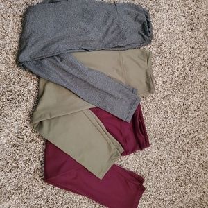 3 pairs of workout pants